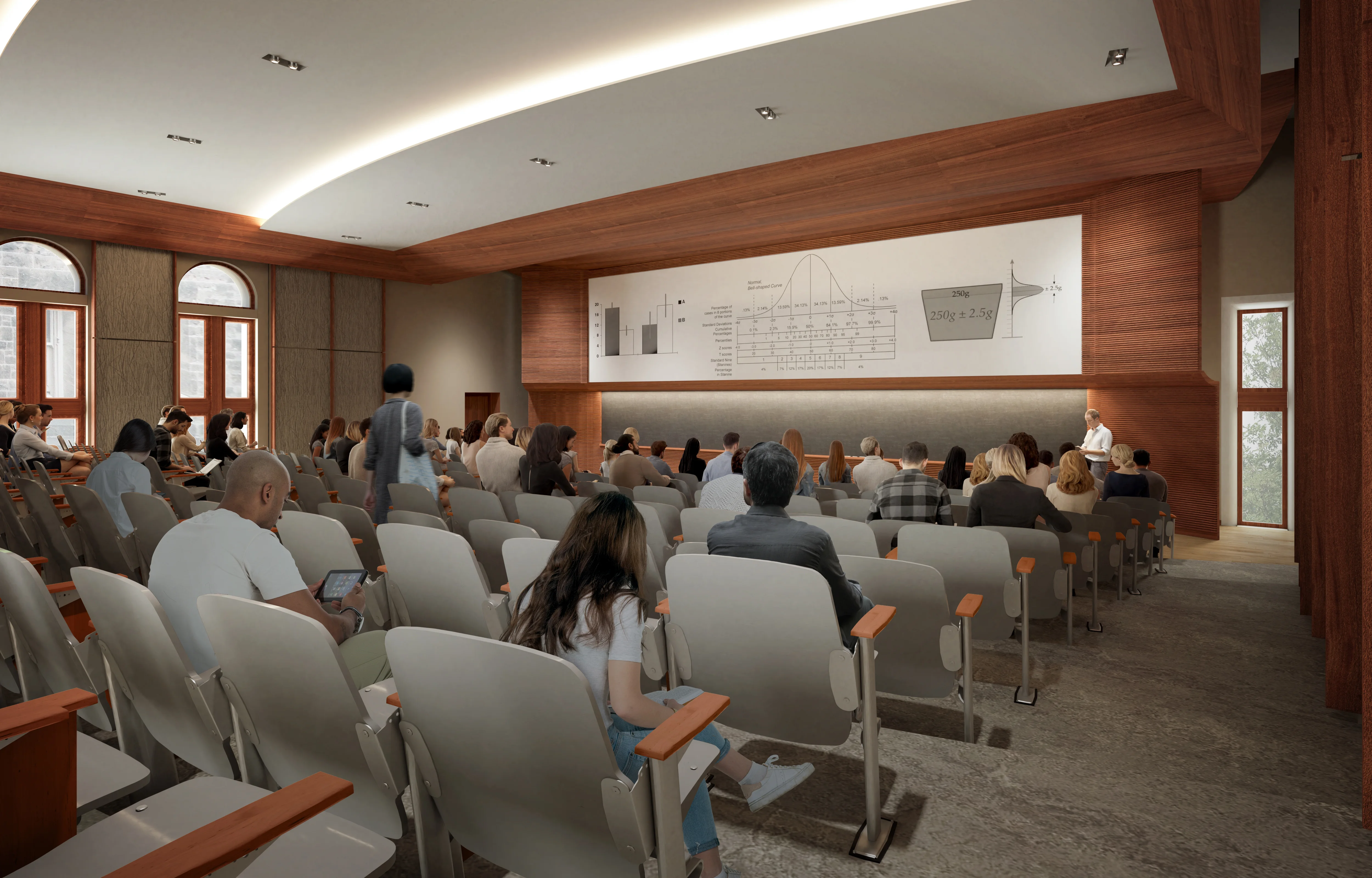 A conceptual drawing of the upgraded lecture hall.
